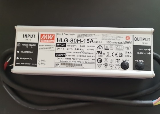 kaufen Wasserdicht IP65 LED-Treiber 60w 75w 80w HLG-80H-15A 15V 5A Konstante Strom / Spannung Online-Herstellung