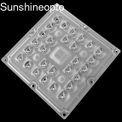 Export 3535 SMD LED-Objektiv-Array 28 In 1 Quadratmodul mit 100X60 Grad Strahlwinkel und optischem PC-Material