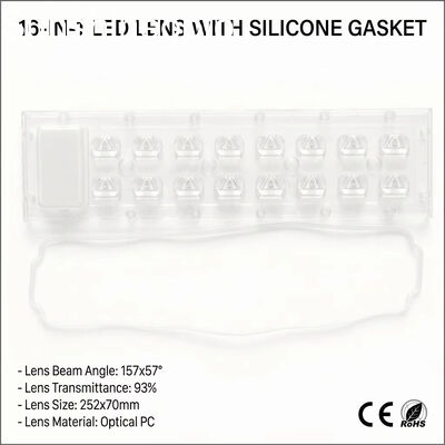 252 × 70 mm wasserdichte IP65-LED-Array-Linse, optische PC-Linse für LED-Straßenlaternenmodule