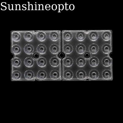 Optische 20-Grad-3030-SMD-PC-LED-Hochregallinse, 50 x 50 mm, optische 16-in-1-Linse mit schmalem Strahl