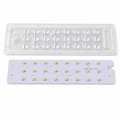 24-W-LED-Straßenlaternenmodulabdeckung, 45 x 143 Grad, asymmetrische optische PC-Linse mit SMD 3535-LED-Leiterplatte