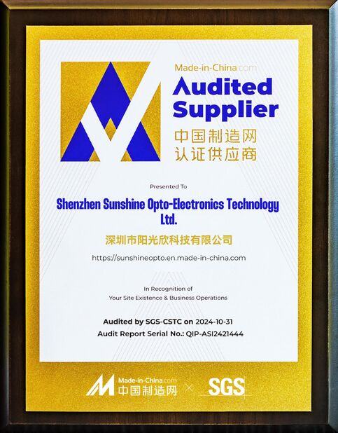 CHINA Sunshine Opto-electronics Enterprise Co.,ltd zertifizierungen